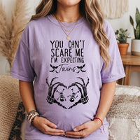 Twin Pregnancy Announcement Shirt, Spooky Halloween Mama to Be Tee, Expecting Twins Maternity Shirt