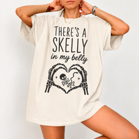 There’s a Skelly in My Belly Shirt, Halloween Pregnancy Announcement Tee, Skeleton Baby Maternity Tee, Spooky Mom to Be Gift