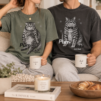 Purr-fectly Pregnant Cat Couple Shirts, Proud Dad Matching Tee, Funny Pregnancy Announcement Shirt, Expecting Parents Gift