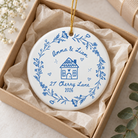Personalized New Home Ornament, First Home Keepsake Gift for New Homeowners, Real Estate Agent Gift for Buyer, New House Ornament, Moving In