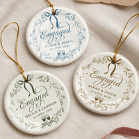 Personalized Engagement Ornament, Custom Couple Names and Date, Newly Engaged Christmas Gift for Couples