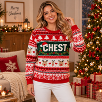 Chest & Nuts Reindeer Sweater – Funny Couples Christmas Outfit