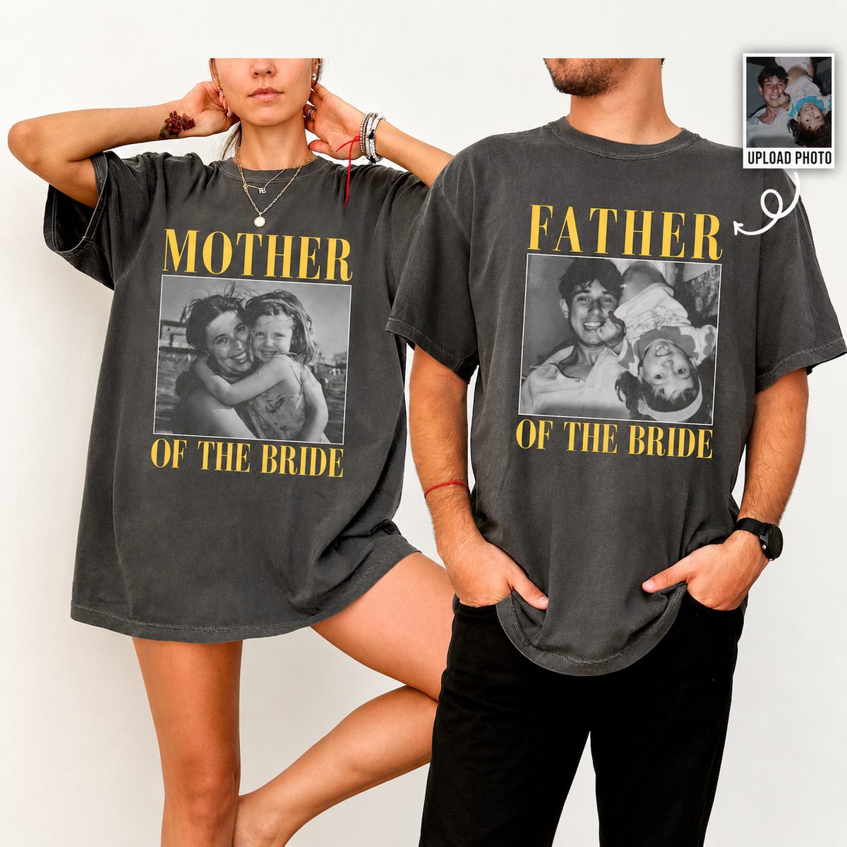 Custom Vintage Photo Father or Mother of the Bride Shirt – Wedding Gift