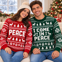 Peace & I Come In Peace Couple Sweaters – Funny Christmas Gift