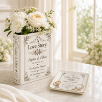 Personalization Book Vase Ceramic, Wedding Gift Decor, Romantic Book Flower Vase, Love Story Book Decor, Personalized Anniversary Gift,Gift 2026,Shelf Decor