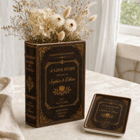 Customized Love Story Book Vase, Custom Wedding Gift for Couple, Bridal Shower Gift