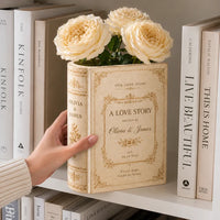 Customized Love Story Book Vase, Custom Wedding Gift for Couple, Bridal Shower Gift