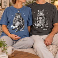 Purr-fectly Pregnant Cat Couple Shirts, Proud Dad Matching Tee, Funny Pregnancy Announcement Shirt, Expecting Parents Gift