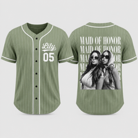Personalized Maid of Honor Baseball Jersey for Bachelorette Party, Custom Photo Name & Number Bridal Party Shirt, Wedding Weekend Gift
