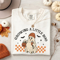 Growing a Little Boo Pregnancy Comfort Colors Tee mockup 2