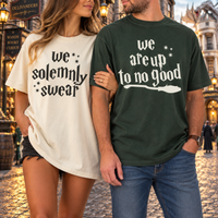 Funny Matching Couple Shirts, We Solemnly Swear We Are Up to No Good Tees, Couples Gift
