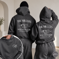 Custom Newlyweds Club Sweatshirts, Personalized Mr and Mrs Hoodies, Matching Couple Wedding Gift, Honeymoon Sweatshirt