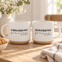 Personalised Engagement Pottery Mug, Custom Wedding Mugs, Custom Fiance and Fiancee Mug, Engagement Gifts, Gift for Fiance & Fiancee