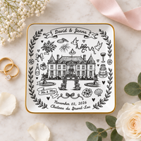 Personalized Wedding Venue Platter, Custom Names Date & Location Ceramic Plate, Newlywed Wedding Gift, New Home Housewarming Gift for Couple