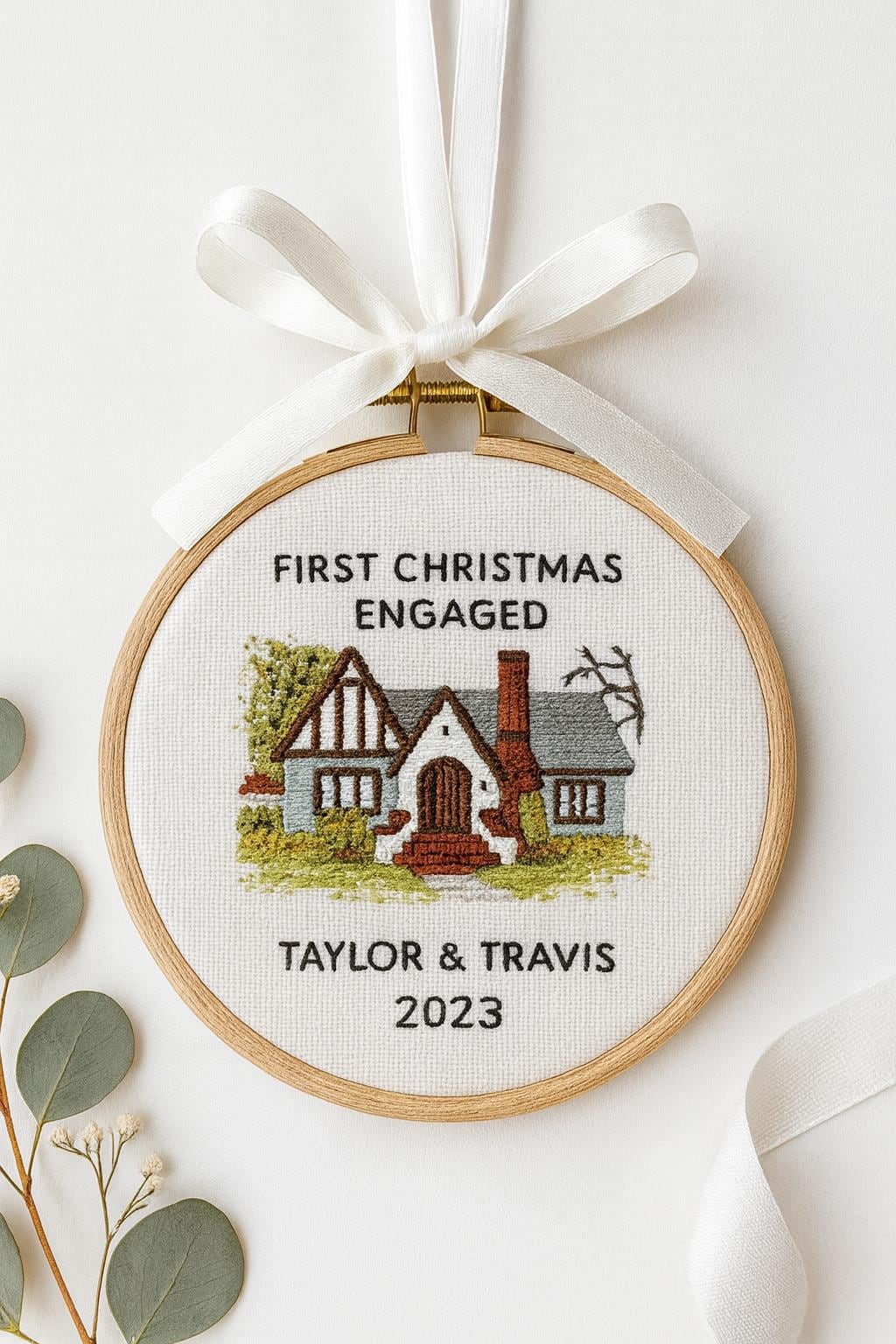Personalized New Home Embroidered Christmas Ornament: Custom Photo