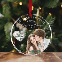 Personalized The Year I Found My Missing Piece Photo Crystal Ornament image 2