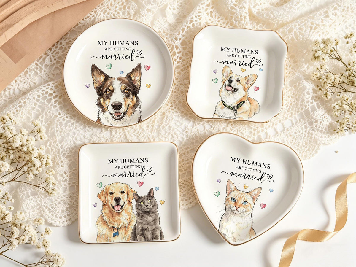 Pet wedding ring dish examples