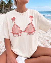 Personalized Bikini Bach Beach Bachelorette Comfort Colors Tee mockup 2