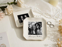 Personalised Photo Trinket Dish with Stand: Custom Jewelry Ring Dish, Wedding Gift, Bridesmaid Proposal, Trinket Tray for Best Friend/Bestie