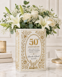 Personalized Milestone Anniversary Book Vase & Jewelry Dish Set, Custom Anniversary Year Couple Gift, Romantic Wedding Keepsake