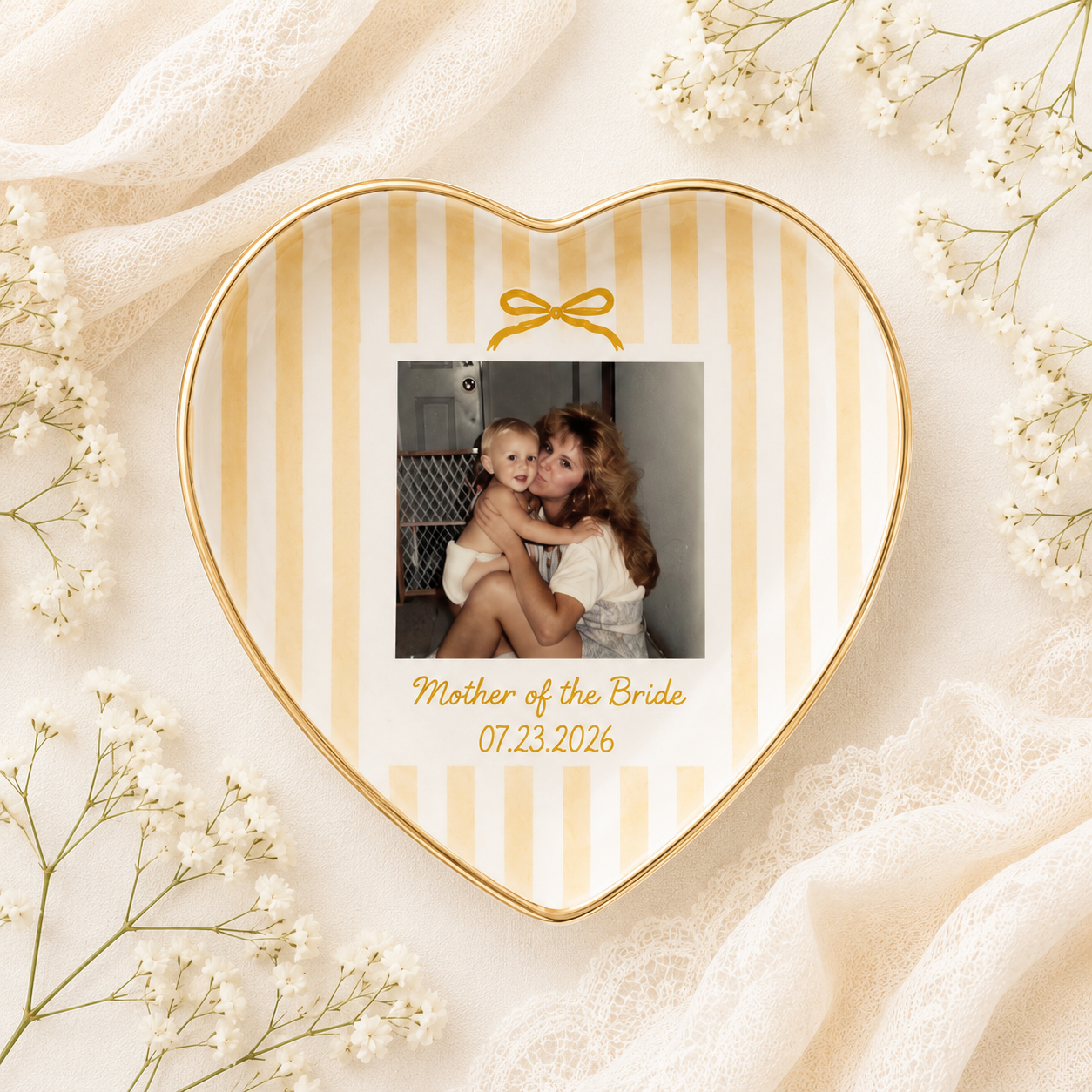 Custom Photo Jewelry Dish for Mom, Mother of the Bride or Groom Wedding Gift