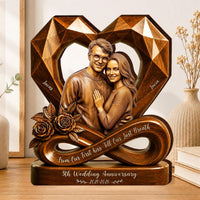 Personalized couple photo wooden heart plaque mockup 2