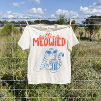 Getting Meowied funny cat bride wedding shirt mockup 2