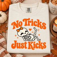 No Tricks Just Kicks Pregnancy Shirt – Cute Baby Skeleton Tee