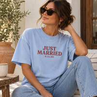 Personalized Just Married Shirt, Custom Mr and Mrs Honeymoon Tees, Newlywed Matching Couple Shirts