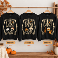 Matching Skeleton Maternity Halloween Shirts, Pregnant Couple Costume, Funny Pregnancy Announcement T-Shirts