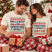 Balls Deep In Christmas Spirit Couple Shirts – Matching Christmas Gift