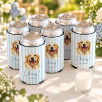 Personalized Pet Can Cooler, Custom Dog or Cat Wedding Favor, Bachelorette Party Drink Sleeve