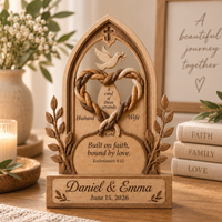 Personalized Christian Wedding Wooden Block, Cord of Three Strands Couple Gift, Ecclesiastes 4:12 Marriage Keepsake, Custom Names & Date