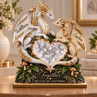 Personalized Dragon Couple Wooden Plaque – Anniversary Gift