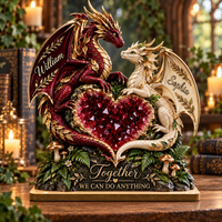 Personalized Dragon Couple Wooden Plaque – Anniversary Gift