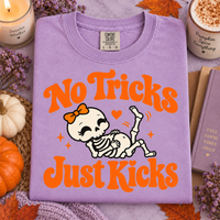 No Tricks Just Kicks Pregnancy Shirt – Cute Baby Skeleton Tee