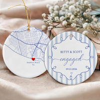 Personalized Engagement Ornament for Newly Engaged Couple, Custom Map Location Ornament, Engagement Date Keepsake, Christmas Gift for Couple