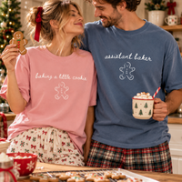 Baking A Little Cookie Comfort Colors Shirts – Christmas Pregnancy Couple Gift