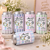 Personalized Silly Goose Bachelorette Can Cooler, Disco Bach Party Favor, Bridal Party Drink Sleeve Gift