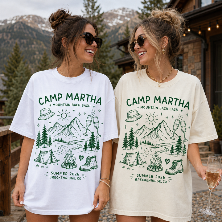 Personalized Camp Shirt for Bachelorette Party, Mountain Bach Bash Tee, Custom Bride Camping Shirt, Bachelorette Weekend Gift