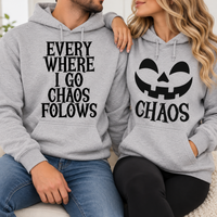 Matching Halloween Couple Sweatshirts, Funny Chaos Couples Costume, Halloween Outfit