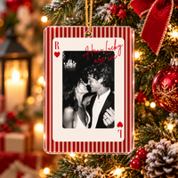 Personalized How Lucky Are We Photo Playing Card Ornament – Anniversary Gift