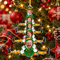Custom Face Cartoon Character Ornament - Family Photo Ornament – Funny Christmas Gift