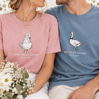 Mr. & Mrs. Silly Goose Shirts, Custom Date Matching Newlywed Tees, Honeymoon & Anniversary Couple Gift