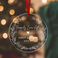 Happily Ever After Ornament, First Christmas Married Ornament, Married Keepsake Gift For Couples, Wedding Gifts, Married Christmas Ornament