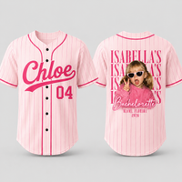 Personalized Bachelorette Baseball Jersey for Bachelorette Party, Custom Photo Bride Name Location Year & Number Shirt, Wedding Weekend Gift
