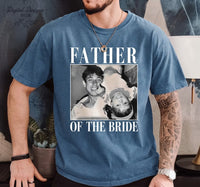 Custom Mother & Father of the Bride Shirts, Personalized Photo Comfort Colors Tees, Wedding Gift for Parents