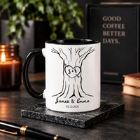 Personalized Heart Tree Couple Mug, Custom Ceramic Coffee Mug, Anniversary Gift For Couple, Wedding Or Bridal Shower Gift, Mr And Mrs Mug