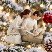 Personalized Family of Three Christmas Ornament – First Christmas With Baby