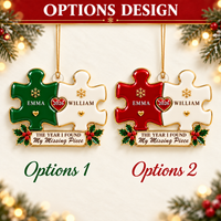 Personalized Missing Piece Puzzle Ornament – Christmas Gift For Couples